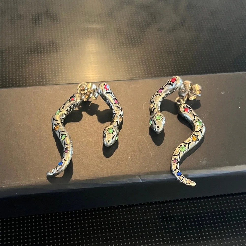 Betsy Johnson Snake Earrings - Picture 1 of 2